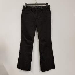 Womens Black Pockets Flat Front Wide-Leg Formal Dress Pants Size 2