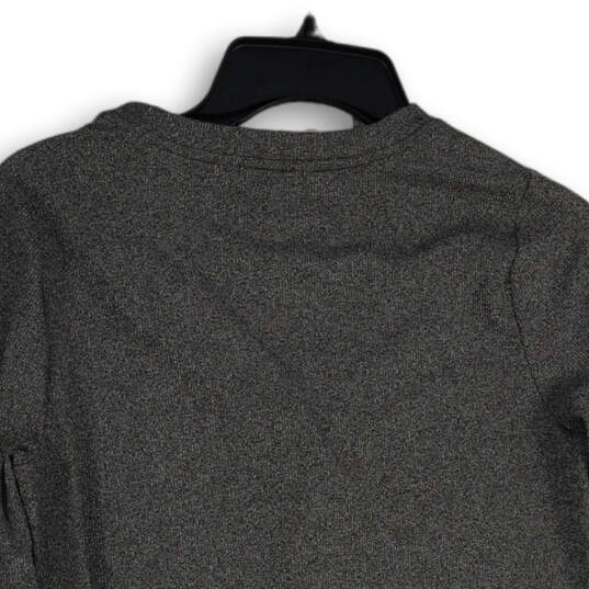 Womens Gray Long Sleeve Henley Neck Pullover Activewear Top Size M image number 4
