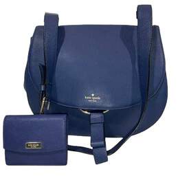 Navy Blue Saddle Bag w Wallet
