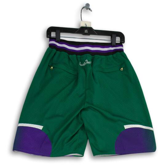 Just Don Mens Green Purple Milwaukee Bucks NBA Basketball Shorts Size Large image number 2