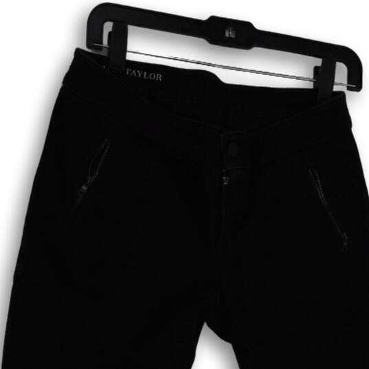 Womens Black Dark Wash Denim Zip Pocket Stretch Skinny Leg Jeans Size 10P image number 3