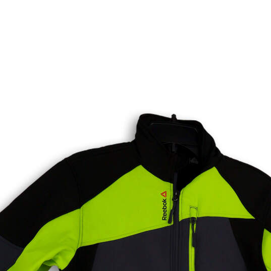 NWT Boys Gray Green Long Sleeve Mock Neck Pockets Full-Zip Jacket Size 10/12 image number 3