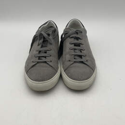 Mens Gray Suede Round Toe Lace Up Sneakers Shoes Size 9.5