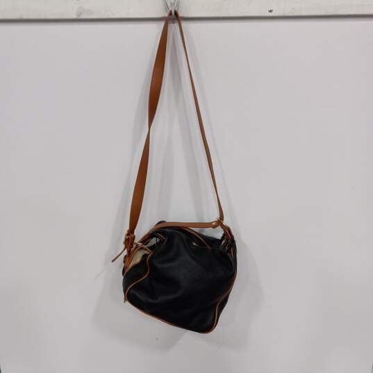 Valentina Black/Brown Pebble Leather Convertible Backpack Bucket Bag image number 1