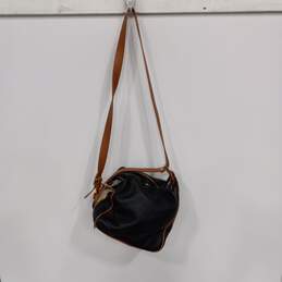 Valentina Black/Brown Pebble Leather Convertible Backpack Bucket Bag