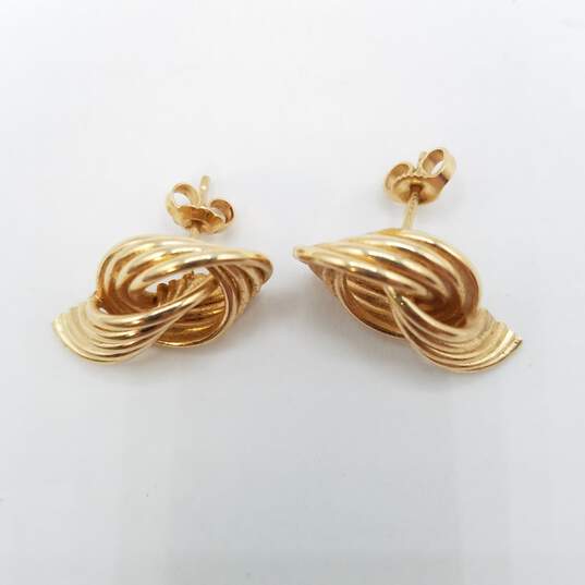 14K Gold Twist Tubular Earrings 3.2g image number 4