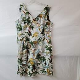Vintage Sheri Martin Tropical Postage Stamp Cruise Vacation Dress Size 14P