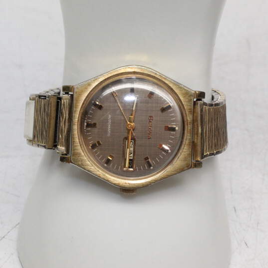 Vintage Bulova 10K Rolled Gold Plate 17 Jewel Automatic Perpetual Calendar Watch - 59.8g image number 2