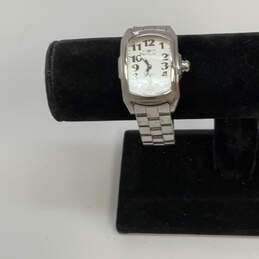 Designer Invicta Silver-Tone Chain Strap Square Dial Analog Wristwatch