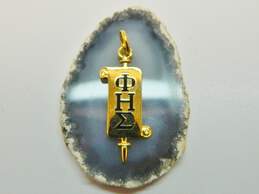 Vintage 10K Gold Black Enamel Phi Eta Sigma Honor Society Pendant Charm 1.7g