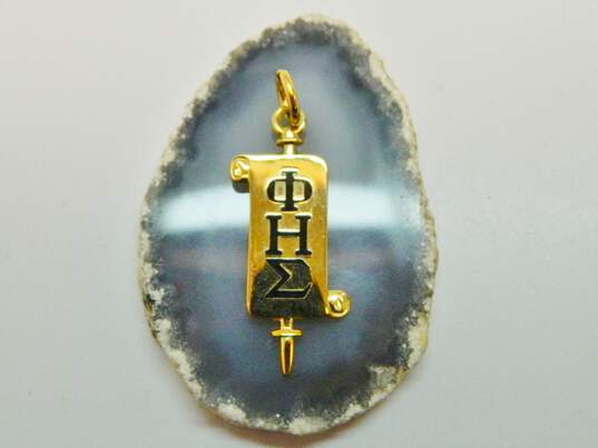 Vintage 10K Gold Black Enamel Phi Eta Sigma Honor Society Pendant Charm 1.7g image number 1