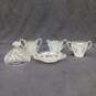 Cut Crystal Glass Cups & Domed Plate 5pc Bundle image number 1