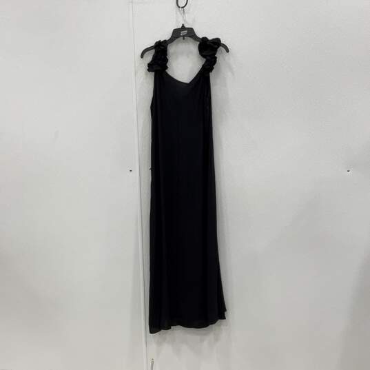 NWT Vince Camuto Womens Black Ruffle V-Neck Sleeveless Maxi Dress Size M image number 5