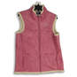 Womens Pink Mock Neck Sleeveless Full-Zip Vest Size X-Large image number 1