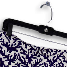 Womens Blue White Printed Back Zip Stretch Short Mini Skirt Size 10