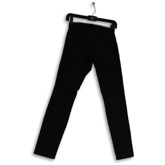 Womens Black Dark Wash Pockets Stretch Denim Skinny Leg Jeans Size 00P image number 2