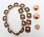 Vintage Matisse Renoir & Fashion Copper Clip-On Earrings & Collar Necklace 118.7g image number 6
