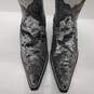 Joe Boots Men's Black Leather Silver Sequin Fleur de Lis Western Boots Size 8.5 image number 3