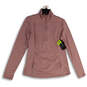NWT Womens Pink Mock Neck Long Sleeve 1/4 Zip Activewear Jacket Size M image number 1