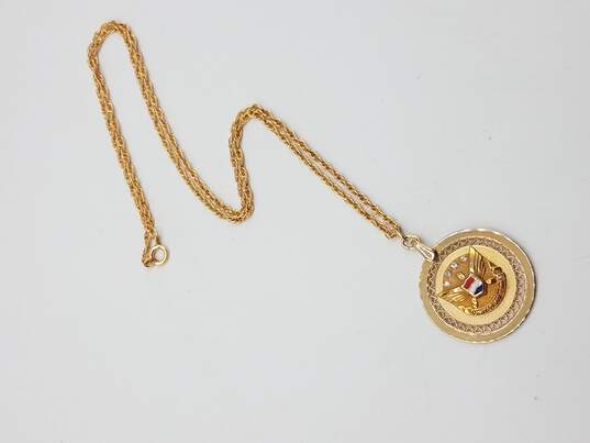 12Kt/14Kt Gold Filled United Air Lines Diamonds Pendant Necklace image number 2
