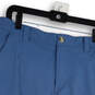 Mens Blue Flat Front Slash Pocket Low Rise Fishing Cargo Shorts Size 34/10 image number 3