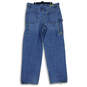 Mens Blue Medium Wash Denim High Rise Pockets Wide Leg Jeans Size 36X34 image number 2