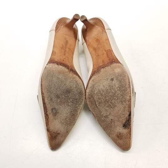 346 Brooks Brothers Loafer Heels Ivory Size 7 image number 6
