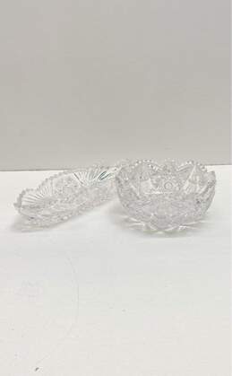 Vintage American Brilliant Crystal Cut Glass 2 Pc Home Decorative Pieces