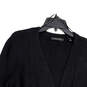 Womens Black Knitted Long Sleeve Open Front Cardigan Sweater Size XL image number 3