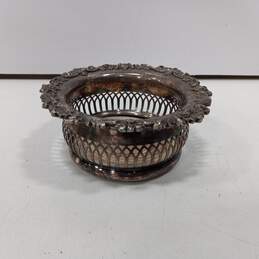 Antique Sheffield Silver Plated Wood Base Wine Coaster