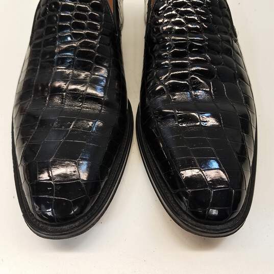 Mezlan Platinum Casanova Black Genuine Alligator Croc Leather Loafers Shoes Men's Size 10 M image number 5