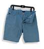 Mens Blue Flat Front Coin Pocket Casual Chino Shorts image number 1
