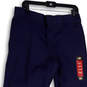 NWT Womens Blue Flat Front Straight Leg Pockets Dress Pants Size 34/30 image number 3