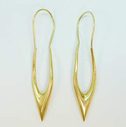 14K Yellow Gold Geometric Oblong Earrings 5.4g