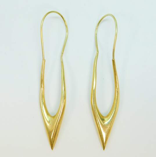14K Yellow Gold Geometric Oblong Earrings 5.4g image number 1