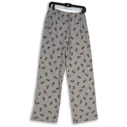 NWT Disney Womens Gray Mickey Mouse Print Drawstring Pajama Pants Size Large