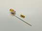 Vintage 10K Two Tone Gold Ruby Service Pin 3.0g image number 3
