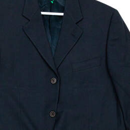 Mens Blue Single-Breasted Notch Lapel Lined Three-Button Blazer Size 40S