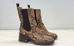 Sam Edelman Dasha Snake Print Boots Tan 8.5