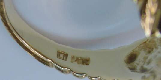 14K Yellow Gold Pear Cut Cubic Zirconia Artisan Ring 7.0g image number 5