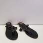 Vince Camuto Black Leather Jeweled Rhinestone T Strap Sandals Flip Flops Shoes Women's Size 8.5 M image number 2