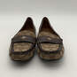 Womens Odette A01921 Brown Signature Print Slip-On Loafer Shoes Size 10 B image number 1