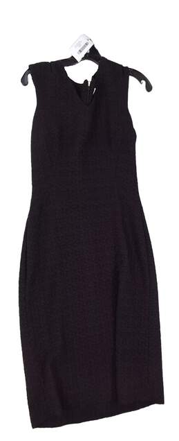 Womens Black Back Zip Sleeveless Round Neck Sheath Dress Size 6 alternative image