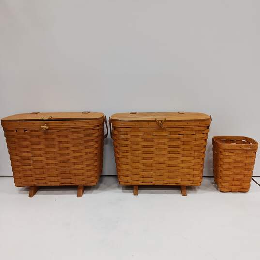 Longaberger Baskets Assorted 3pc Lot image number 5