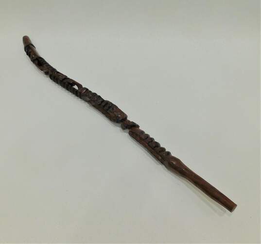 Vintage Carved Wood Tribal Folk Art Bearded Man Walking Stick Cane 39 Inch image number 1
