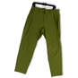 Mens Green Flat Front Slash Pocket Straight Leg Dress Pants Size 34X32 image number 1