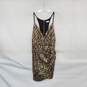 Tea & Cup Los Angeles Black & Gold Sequin Deep Plunge Lined Mini Dress WM Size M image number 1