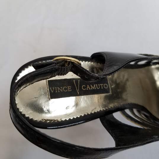 Vince Camuto Black Patent Leather Snakeskin Heels Women's Size 8.5B image number 8