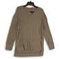 NWT Andrew Marc Womens Brown Ribbed V-Neck Long Sleeve Pullover Sweater Size M image number 1