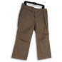Womens Beige Flat Front Pockets Straight Leg Vision Fit Capri Pants Size 12 image number 1